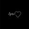 Pulse Life cardiogram heart icon or logo on dark background