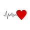 Pulse Life cardiogram heart icon, simple vector illustration