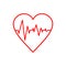 Pulse Life cardiogram heart icon, simple vector illustration