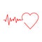 Pulse Life cardiogram heart icon, simple vector illustration