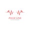 Pulse line red logo vector icon.