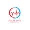 Pulse line red logo vector icon.