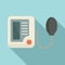 Pulse measurement device icon, flat style