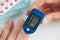 Pulse Oximeter finger digital device to measure oxygen saturation in blood