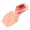 Pulse Oximeter on finger. Digital device to measure oxygen saturation. Reduced oxygenation is emergency sign of