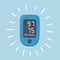 Pulse Oximeter with normal value. Digital device to measure oxygen saturation.