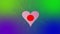 Pulsing heart on colorful gradient shooting blurred lines