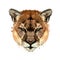 Puma, cougar head portrait from a splash of watercolor, colored drawing, realistic