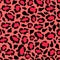 Puma crimson camouflage seamless pattern. Jaguar orange spots with black jaguar outlines in vivid red leopard.