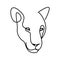 Puma, lioness, jaguar head line art drawing. Continuous one line drawing silhouette. Leopard for company logo identity