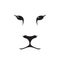 Puma muzzle silhouette. Wild animal emblem. Minimalist template design.