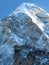 Pumori mountain peak above the summit of Kala Patthar in Himalayas