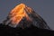 Pumori or Pumo Ri at sunset, Himalayas of Nepal.