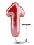 Pump with a balloon in the shape of arrow