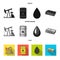 Pump, barrel, drop, petrodollars. Oil set collection icons in black, flat, monochrome style vector symbol stock