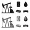 Pump, barrel, drop, petrodollars. Oil set collection icons in black,monochrom style vector symbol stock illustration web