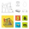 Pump, barrel, drop, petrodollars. Oil set collection icons in outline,flat style vector symbol stock illustration web.