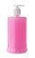 Pump bottle of pink liquid soap