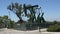 A pump jack pumping crude oil at Signal Hill in Los Angeles, a major oil field