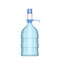 Pump water cooler and big bottle for office and home. Realistic dispenser for pouring clean water