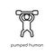 pumped human icon. Trendy modern flat linear vector pumped human