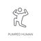 pumped human linear icon. Modern outline pumped human logo conce