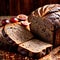 pumpernickel bread freshly baked bread, food staple for meals