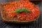 Pumpernickel with salmon roe