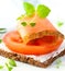 Pumpernickel with smoked salmonn