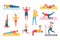 Pumping Muscles or Stretching, Lifestyle Vector