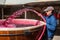 Pumping over fermenting grapes in Barossa Valley winery