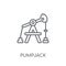 Pumpjack linear icon. Modern outline Pumpjack logo concept on wh