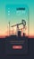 Pumpjack petroleum production trade oil industry concept pumps industrial equipment drilling rig sunset background