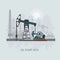 Pumpjack and Working Oil Pumps xOil Pump, Petroleum Industry