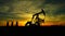 Pumpjacks at sundown