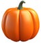 Pumpkin 3d art, 3d stylized cartoon illustration for Thanksgiving. 3d rendered model of pumpkin
