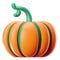 Pumpkin 3d icon, 3d stylized illustration for Thanksgiving. 3d rendered cartoon model of pumpkin