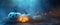 pumpkin background horror fear mystery halloween silhouette table evil night blue. Generative AI.