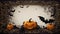 Pumpkin and bat border illustrations Halloween-themed printable borders