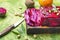 Pumpkin and beetroot terrine