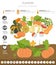 Pumpkin beneficial features graphic template. Gardening, farming infographic, how it grows. Flat style design