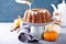 Pumpkin bundt cake with cream cheese filling