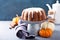 Pumpkin bundt cake with cream cheese filling