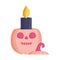 Pumpkin candle icon trick or treat happy halloween