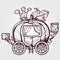 Pumpkin carriage for Cinderella outline sketch