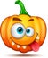 Pumpkin characters funny, funny, and crazy. Halloween cartoon emoticons