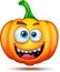 Pumpkin characters funny, funny, and crazy. Halloween cartoon emoticons