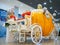Pumpkin Christmas carriage for Cinderella at the mall. Equipped photo space