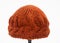 Pumpkin color knitted hat for women