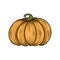 Pumpkin colorful sticker doodle. Colorful autumn symbol